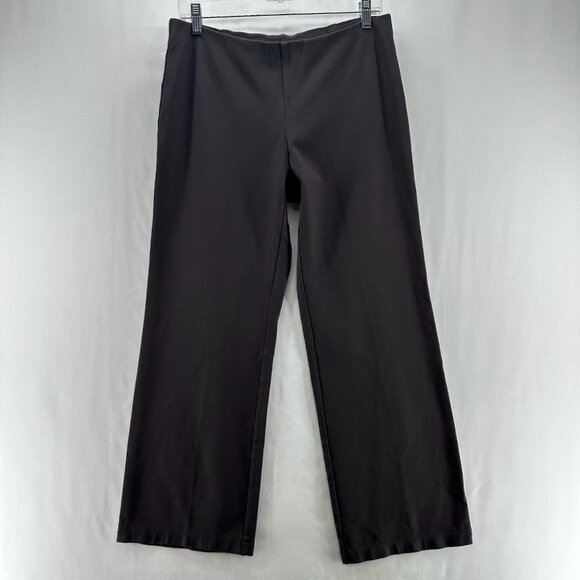EILEEN FISHER Pants Size S Washable Stretch Crepe Straight Ankle Pull On Brown - Picture 1 of 11